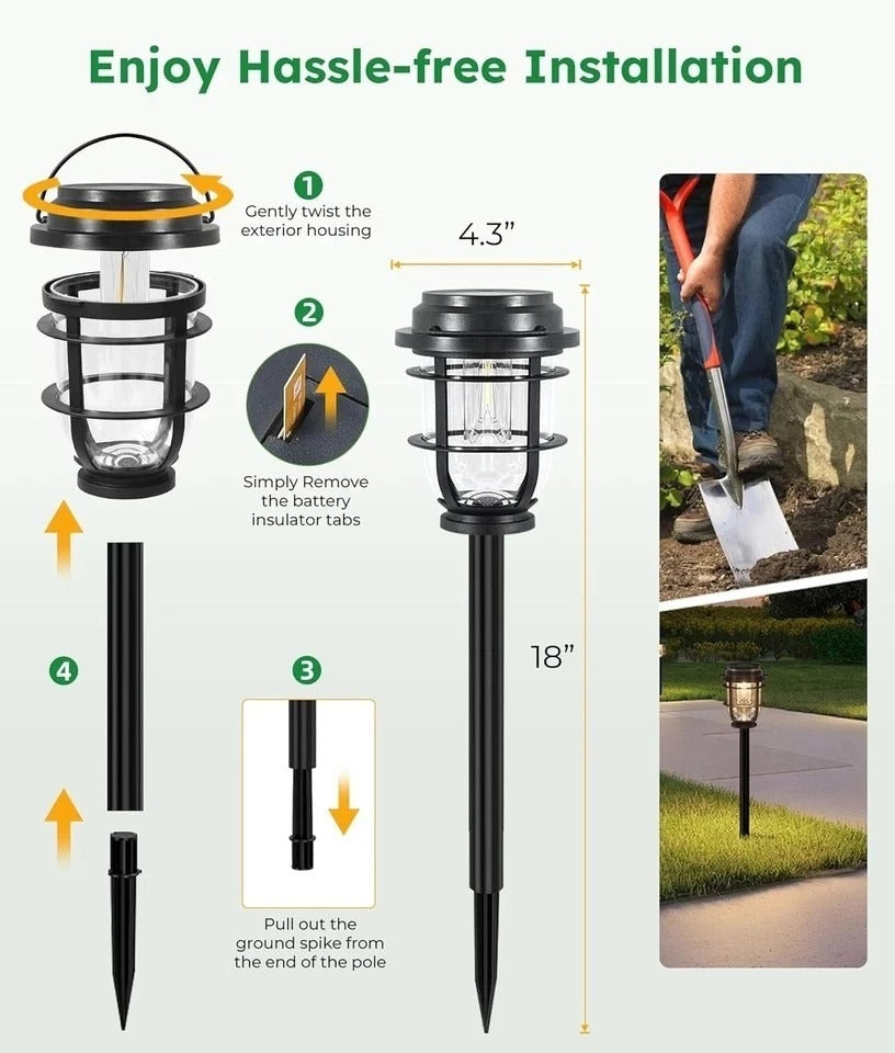 Bright Solar Pathway Lights Outdoor, 8 Pack Waterproof IP65, Auto On/Off Solar P