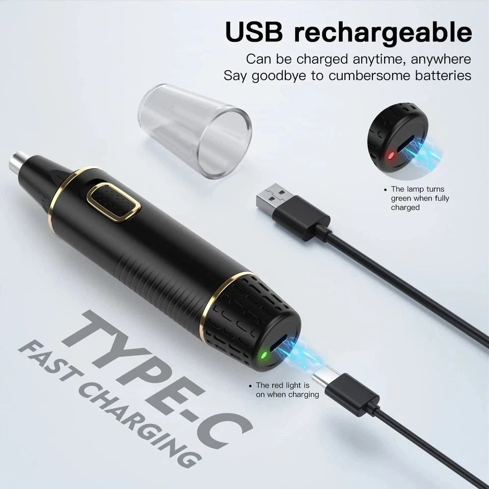 Professional Dual Edge Nose and Ear Hair Trimmer for Men - Low Noise & Compact