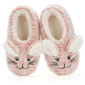 Cute Animal House Slippers, Warm Fuzzy Slipper Socks with 7-8 Pink Bunny