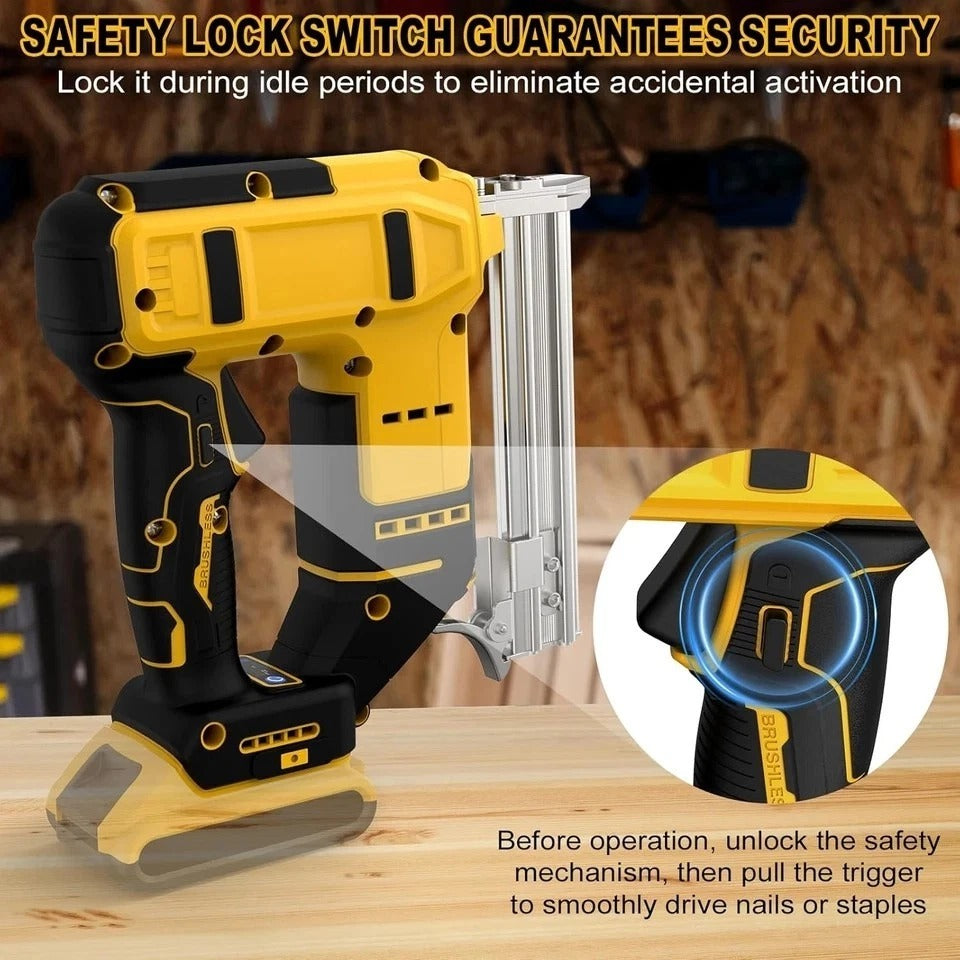 18 Gauge Cordless Brad Nailer & Staple Gun for Dewalt 20V MAX Battery, 2-In-1 Ba