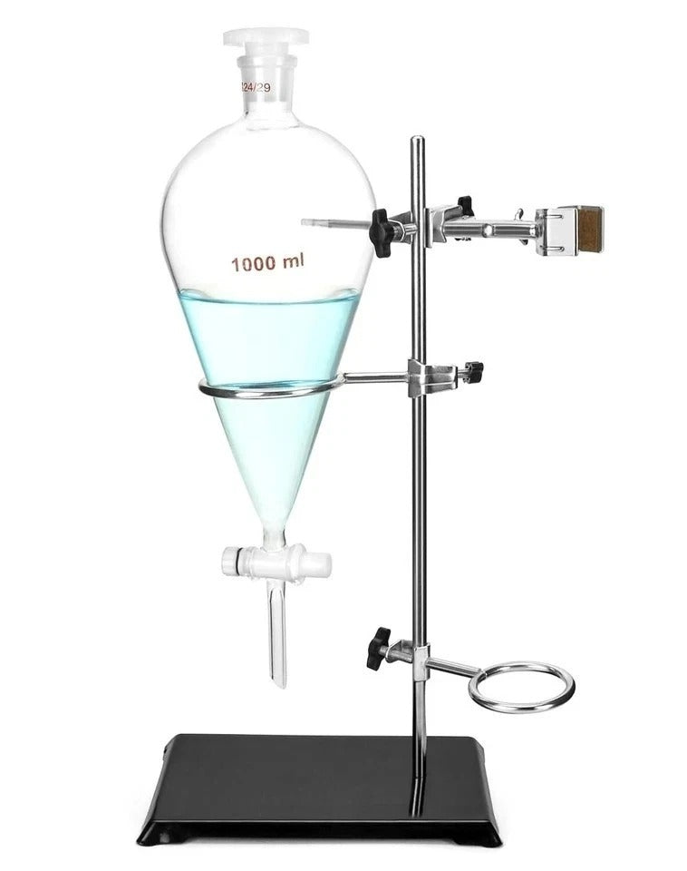 1000ml Heavy Wall Conical Separating Funnel with 24/29 Fitting and PTFE Stopc...