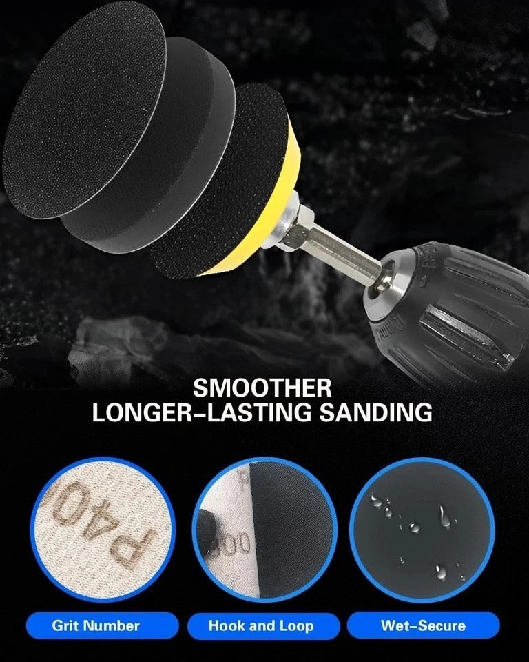 2 Inch Sanding Discs Drill Polishing Kit, 193PCS Car Headlight Restoration Kit,