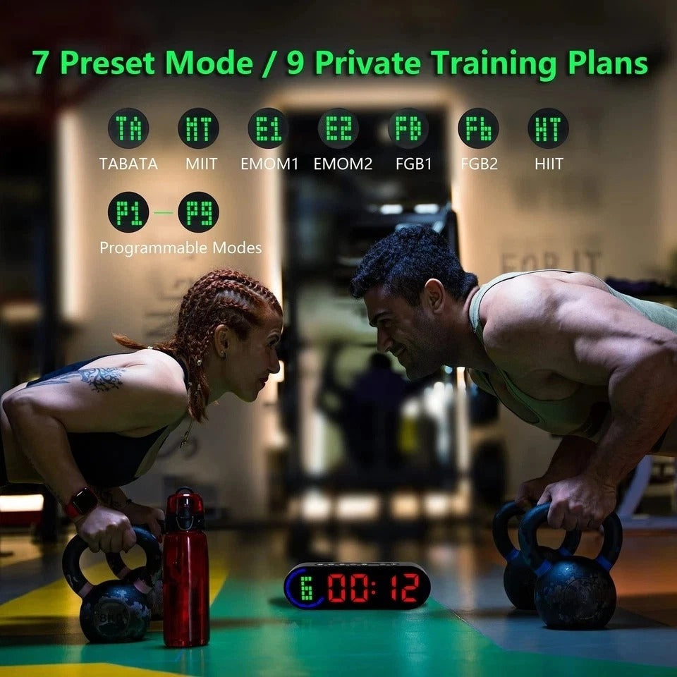 Portable Gym Timer for Home Gym Interval Timer for Workout with Time Progress