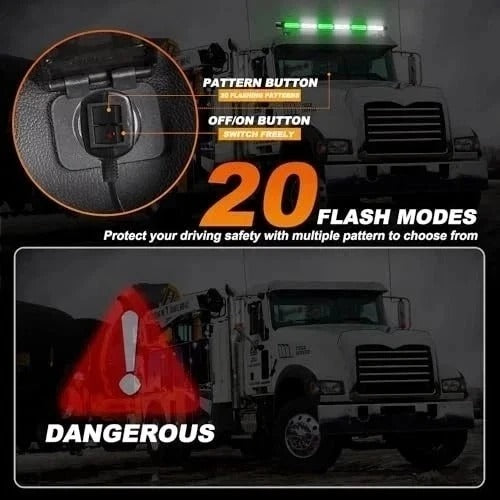 26inch 126 LED Rooftop Emergency Strobe Lights Bar Double Side Green/White