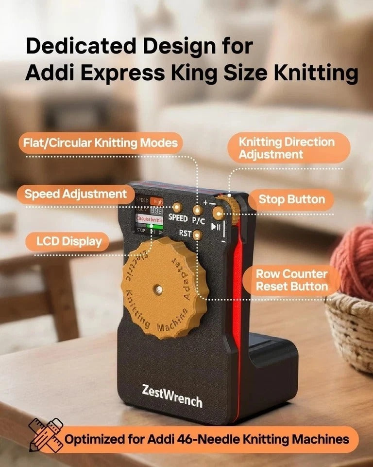[2025 Upgrade] Electric Knitting Machine Adapter for Addi Express King Size Kni