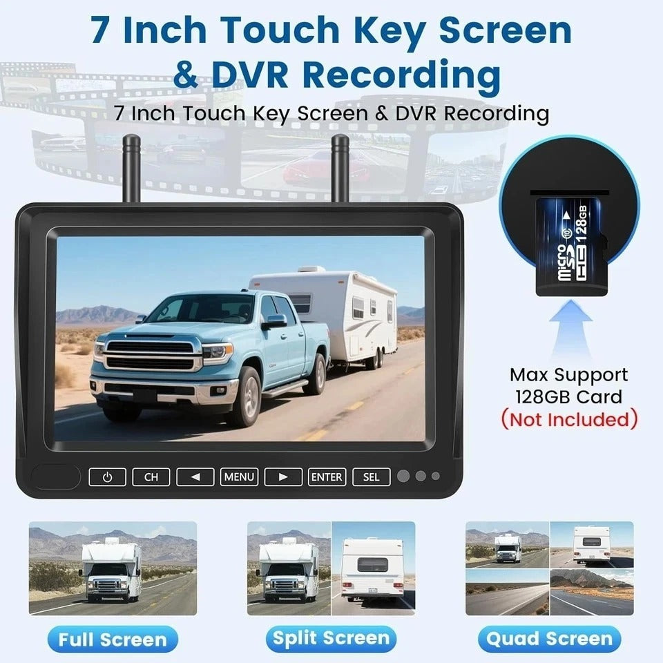 RV Backup Camera Wireless Plug & Play for Furrion Pre-Wired Rvs - 7″ Touchkey 4