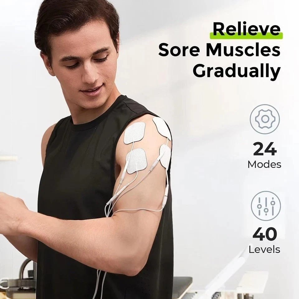 AUVON 3-In-1 TENS Unit Muscle Stimulator, EMS Massage Machine with 40 Intensitie