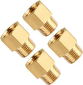 4-Pack 1/2 Inch Brass Pipe Fitting Adapters, Male to Female NPT