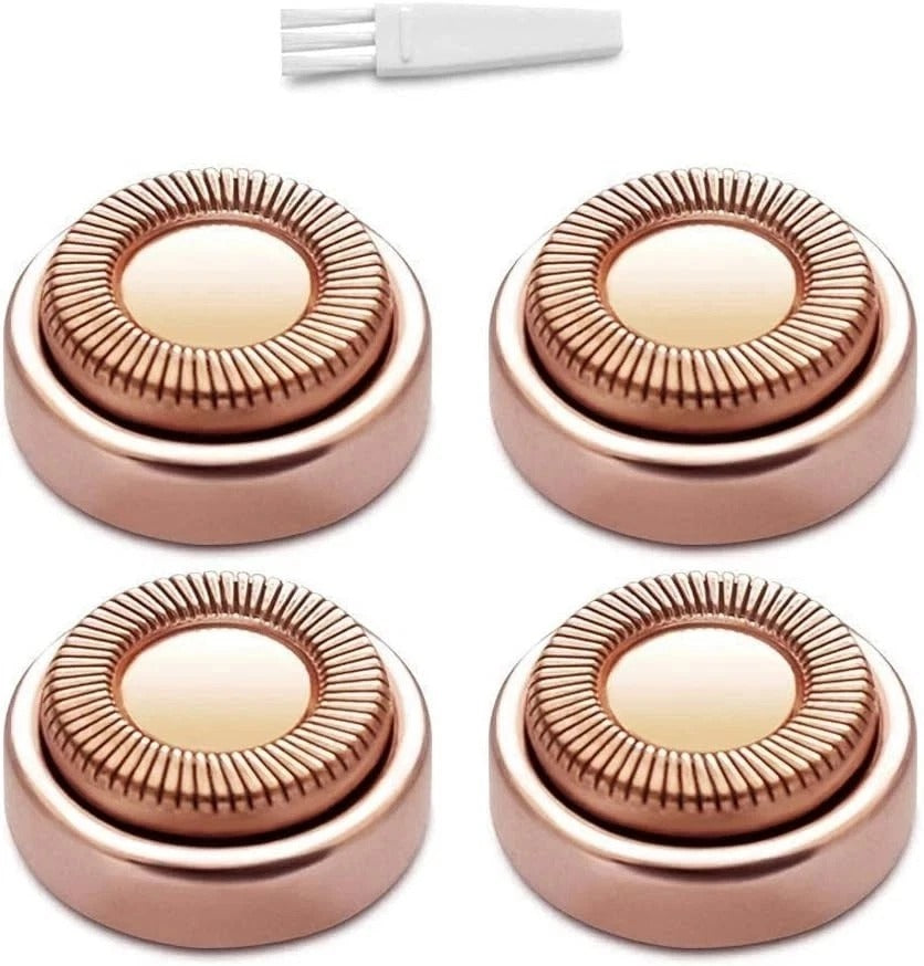 Facial Hair Remover Replacement Heads, 4 Pack, Gold Plated