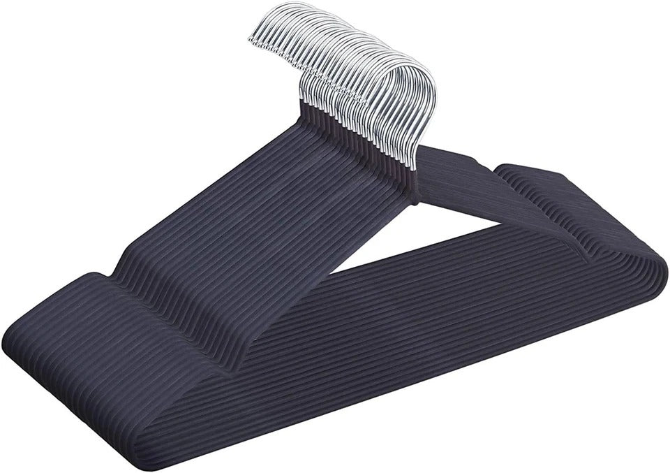 Metal Hangers 16.5" Coat Hangers - Extra Thick Wire Hangers with Non Slip Matt B