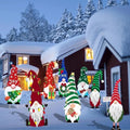 Christmas Gnome Yard Sign Outdoor Decoration, 8Pcs Gnome Yard Sign Stakes, Decor