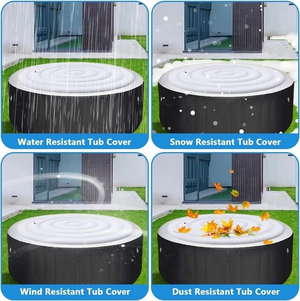 4.5 Ft Inflatable Hot Tub Cover- Energy Saving Lid for round Hot Tub- Foldable P