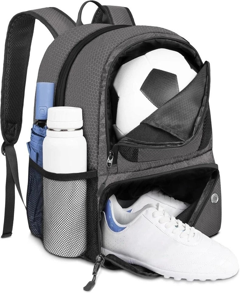 Water-Resistant Soccer & Multi-Sport Backpack - Fits Basketball, Football & More
