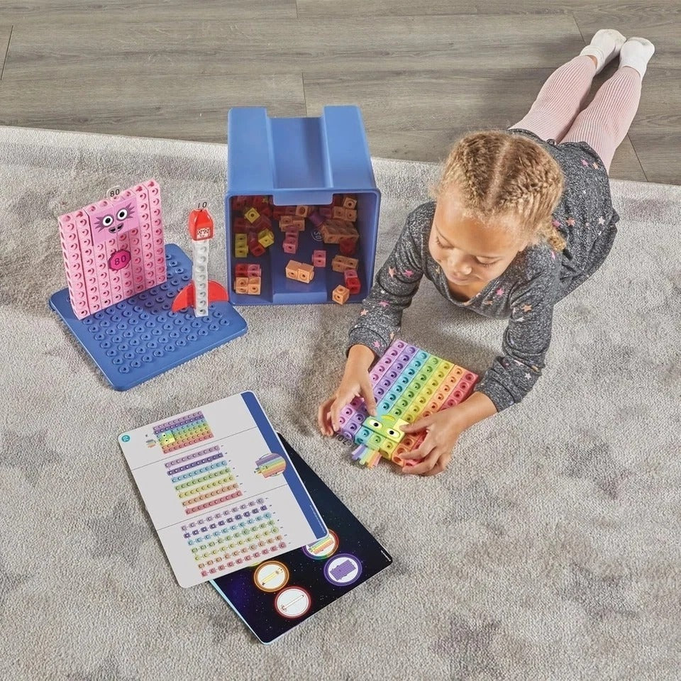 hand2mind Numberblocks Heroes with Zeroes MathLink Cubes Activity Set, Preschool